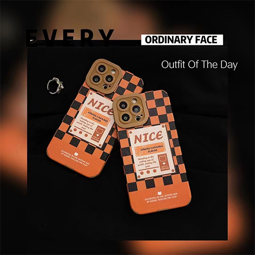 ラベル柄スマホケース